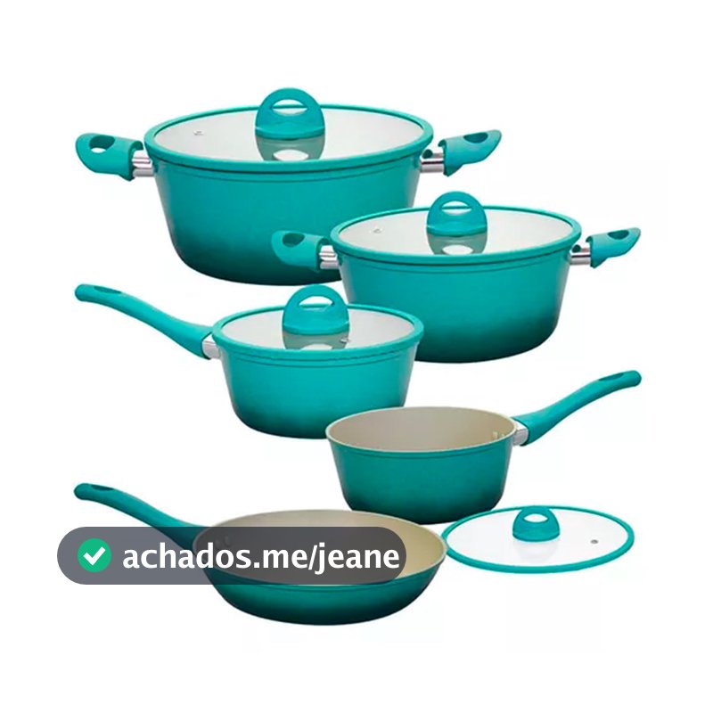 Conjunto de Panelas de Indução 5 Peças Com Revestimento em Cêramica