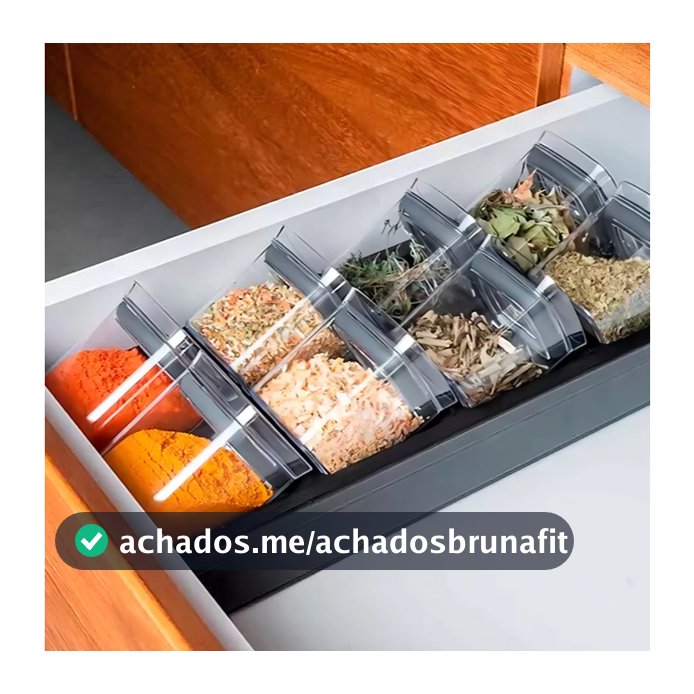 Organizador De Temperos 9 Peças Cozinha Clear Ou Potes Herméticos