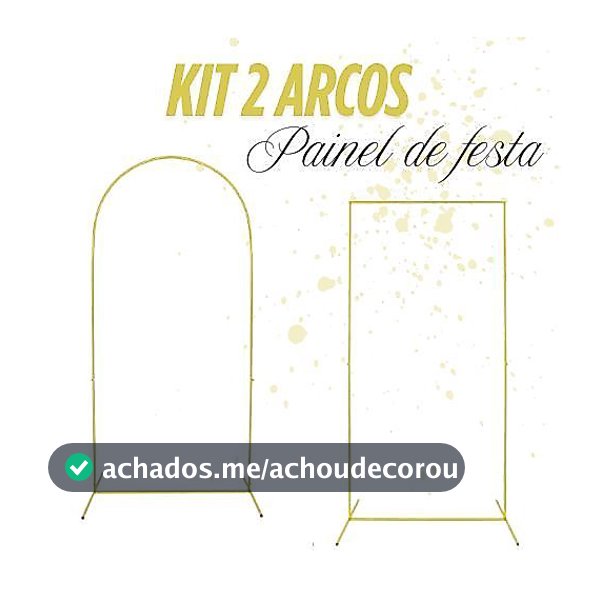 kit 2 Arcos Painel Romano + Retangular Suporte Desmontavel Arco Festa Decoração 2x1