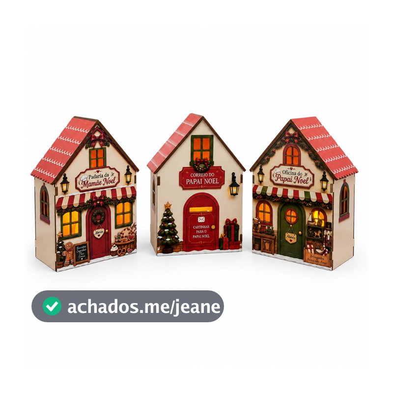 Kit Vila Natalina Casinhas de Natal Iluminadas Decoração Natal