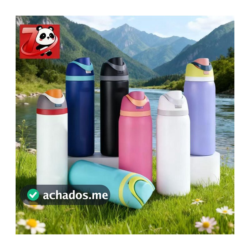 Garrafa Termica 470/560/710/924ml Compacta Com Alça e 2 bicos Ideal Esportes Lazer Faculdade Coala