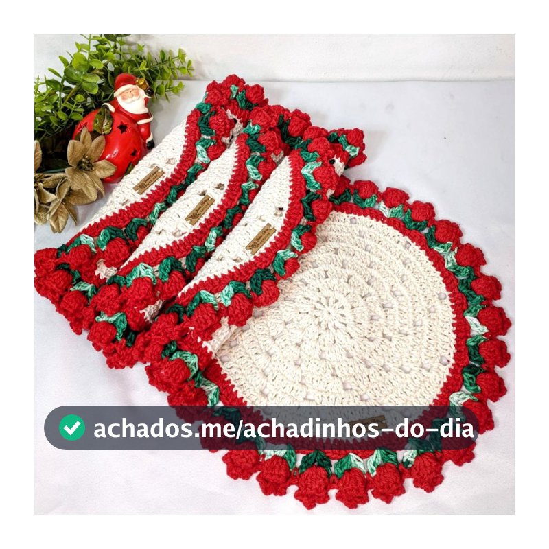 Jogo Americano Sousplat Tulipa Crochê