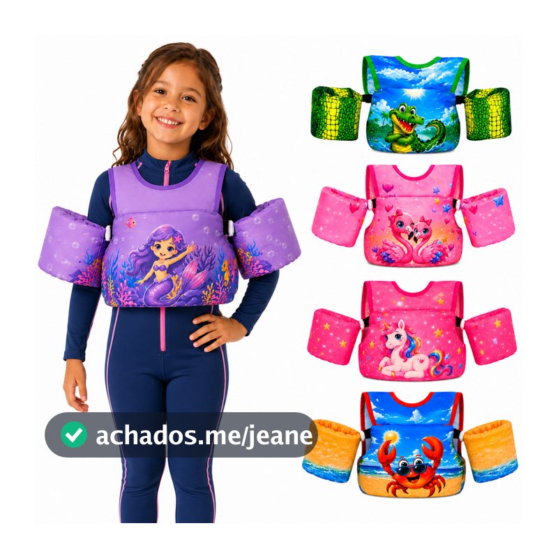 Colete Salva Vidas Flutuador Infantil  Com Braçadeira de Segurança Acquafun - NAO FURA