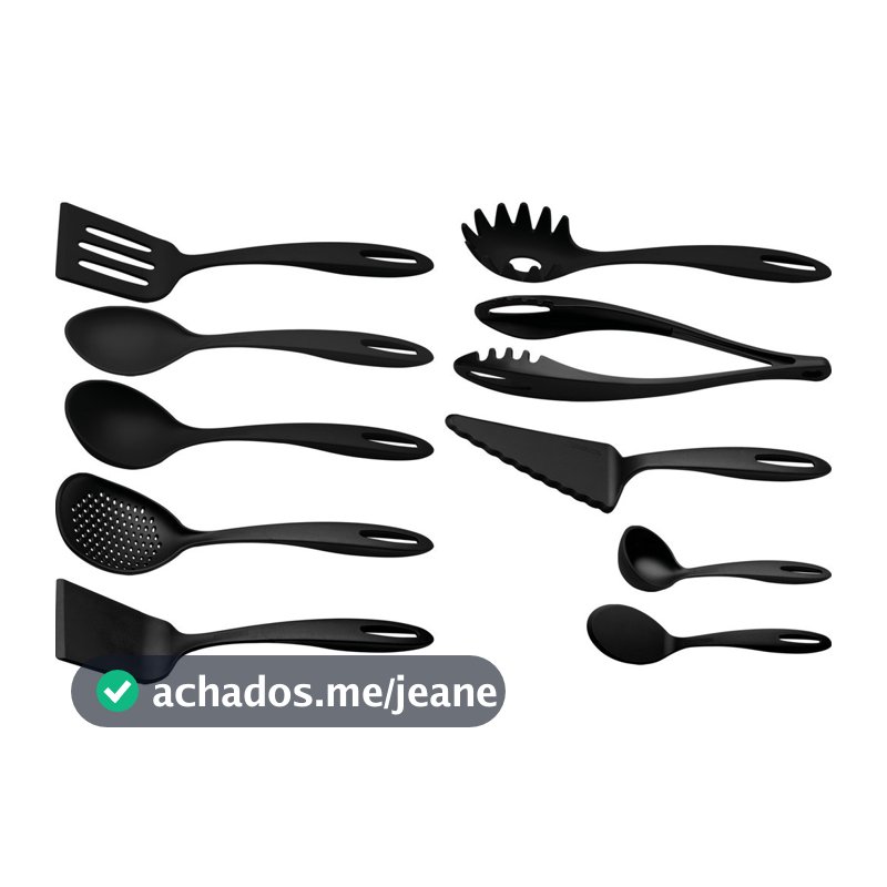 Jogo de Utensílios Tramontina Nylon Ability 10 Pç Preto