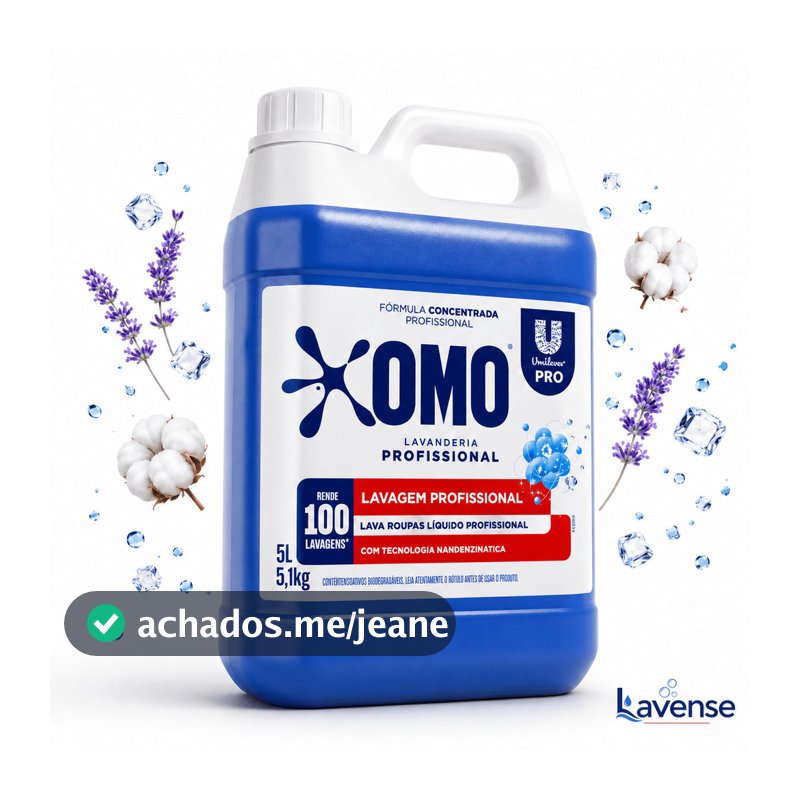 Lava Roupas Concentrado 5L Profissional Lavanderia Remove Manchas 100 Lavagens 1un ou Kit 2