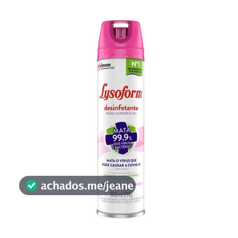 Desinfetante Lysoform Uso Geral Lembrança de Infância Aerossol 360ml