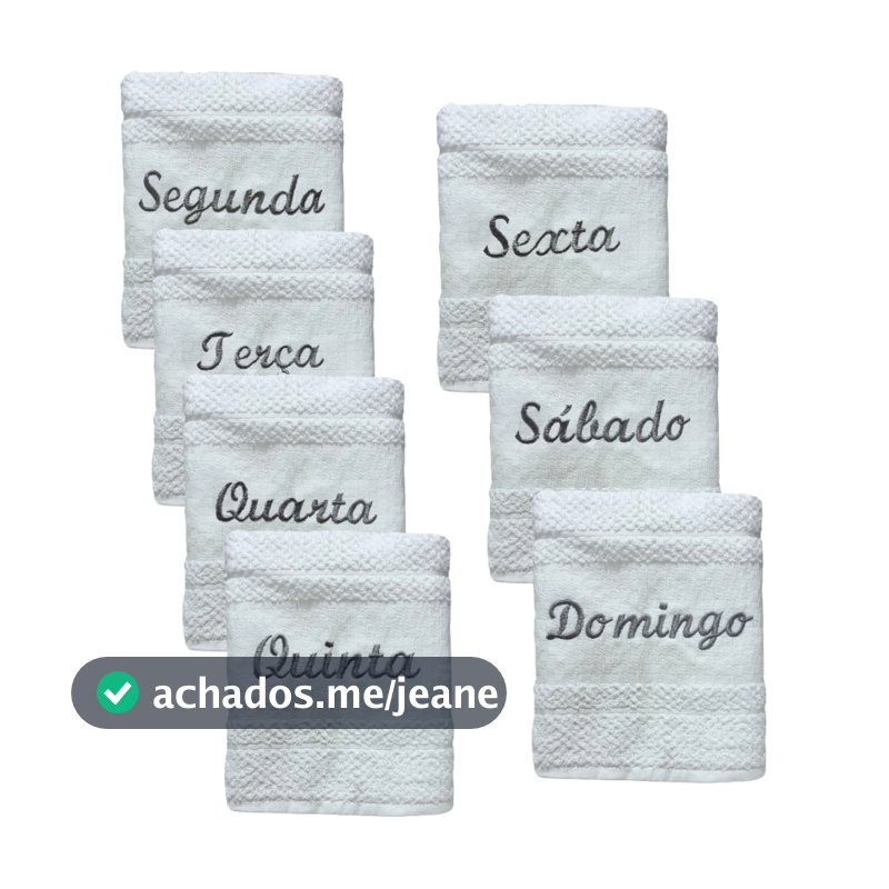 Kit 7 Panos Copa Dohler Atoalhado Dias Semana Branco