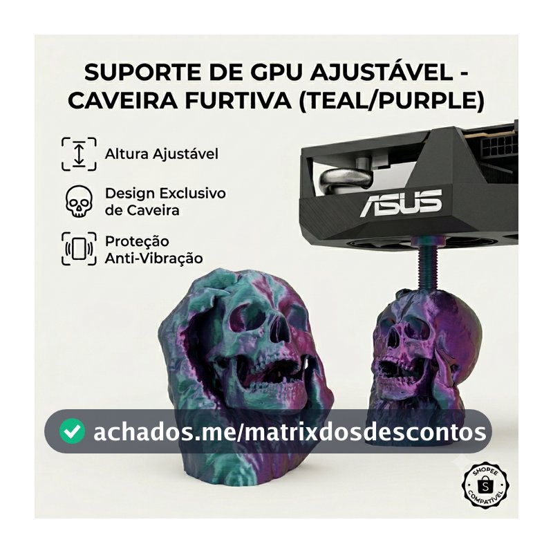 Suporte para Placa de Vídeo GPU CPU | Skull Caveira Edition Sporte Placa de vídeo RX RTX RYZEN CORE