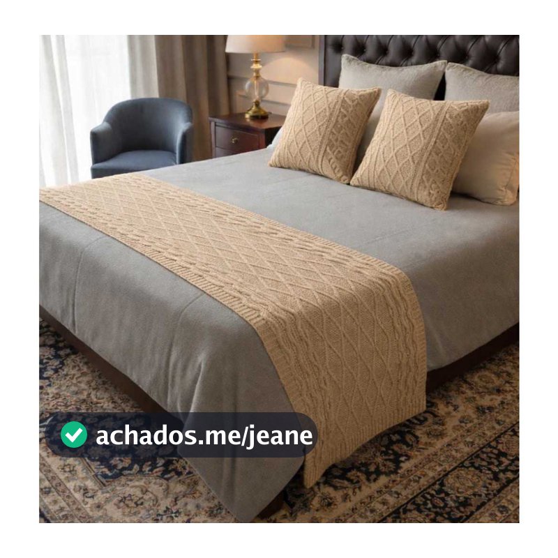 PESEIRA CAMA KING EM TRICOT MANTA TRANÇADO LUXO SOFÁ OU CAMA