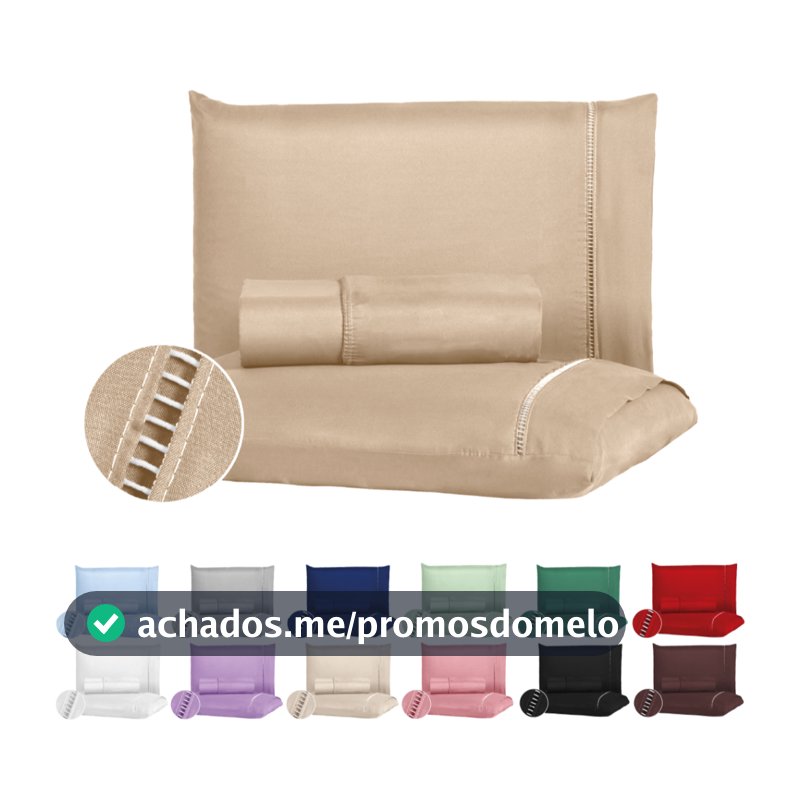 Jogo de Lençol Solteiro 2 Pç Casal 3 Pç Queen 3 Pç 400 fios Ponto Palito Micro Percal