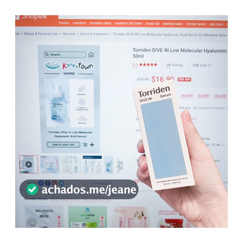 Torriden DIVE IN Sérum Facial de Ácido Hialurônico de Baixo Peso Molecular 50ml | Hidratação Leve para Uso Diário