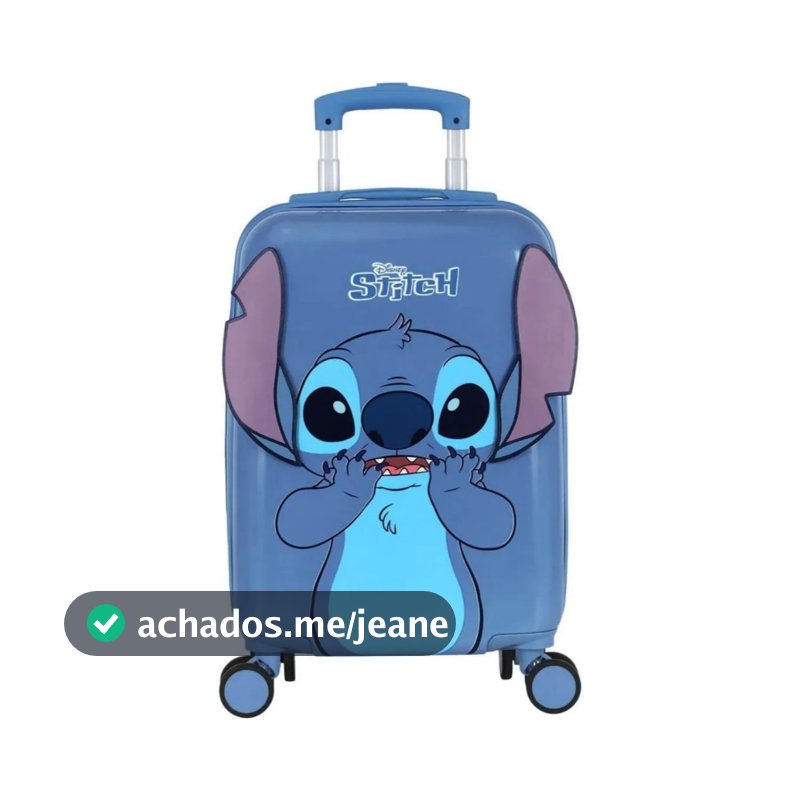 Mala Malinha Infantil Escolar E Bordo Stitch E Angel Orelha