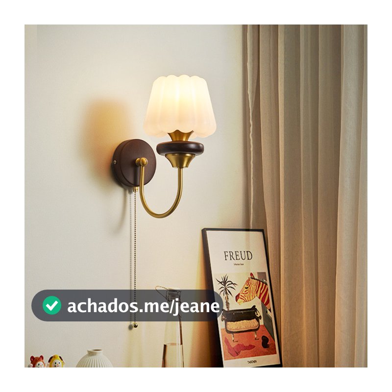 Arandela Estilo Francês, Luminária De Parede LED De Madeira, Ideal Para Decoração De Cabeceira, Corredor E Escritório.
