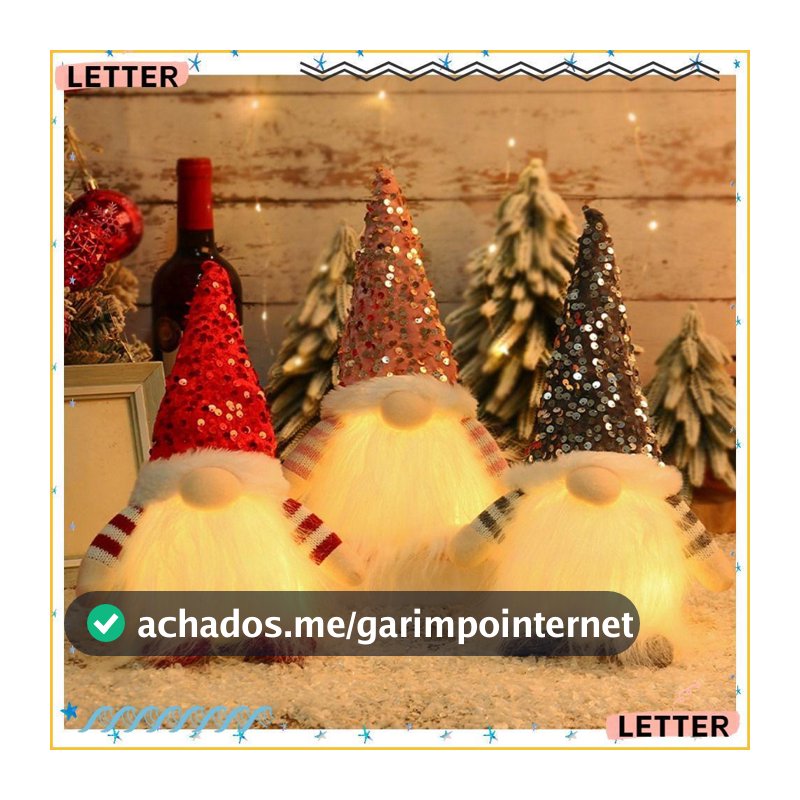 Boneca Anã Sem Rosto , Brilhante De Elfo De Trenó , Esqui Com Luz LED 2024 Gnome De Natal