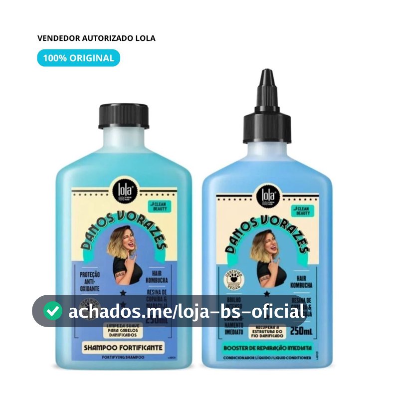 Kit Danos Vorazes Shampoo 250ml +  Booster Condicionador 250ml Lola Cosmetics