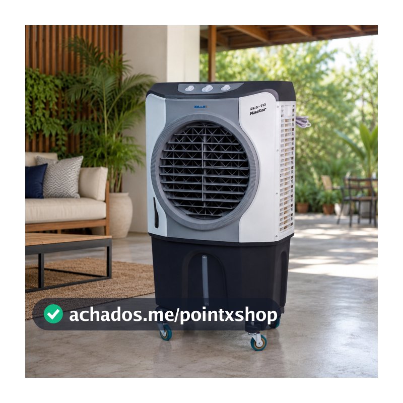 Climatizador De Ar Portátil 8/20/30/45/60/70 Litros 127/220v Zellox 3 Velocidades C/ Rodas Reservatório Gelo Econômico