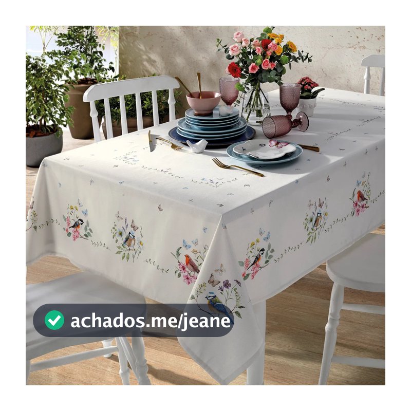 Toalha de Mesa Retangular Döhler Renova  140 x 210cm Limpa Fácil. JARDIM/CIEL/IRIS/IARA/HERCULES/CIANA