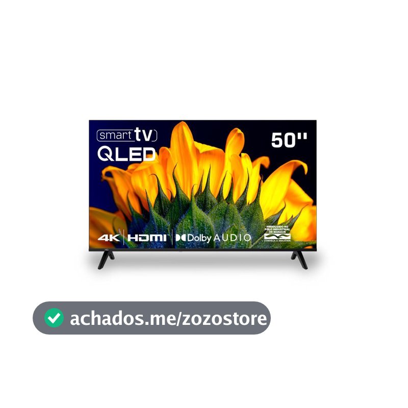 Smart TV HQ QLED 50 Polegadas HQ-QLED50SM 4K Wi-Fi Bluetooth, Dolby Audio, Apps, Netflix, YouTube e Prime Video, 3 HDMI