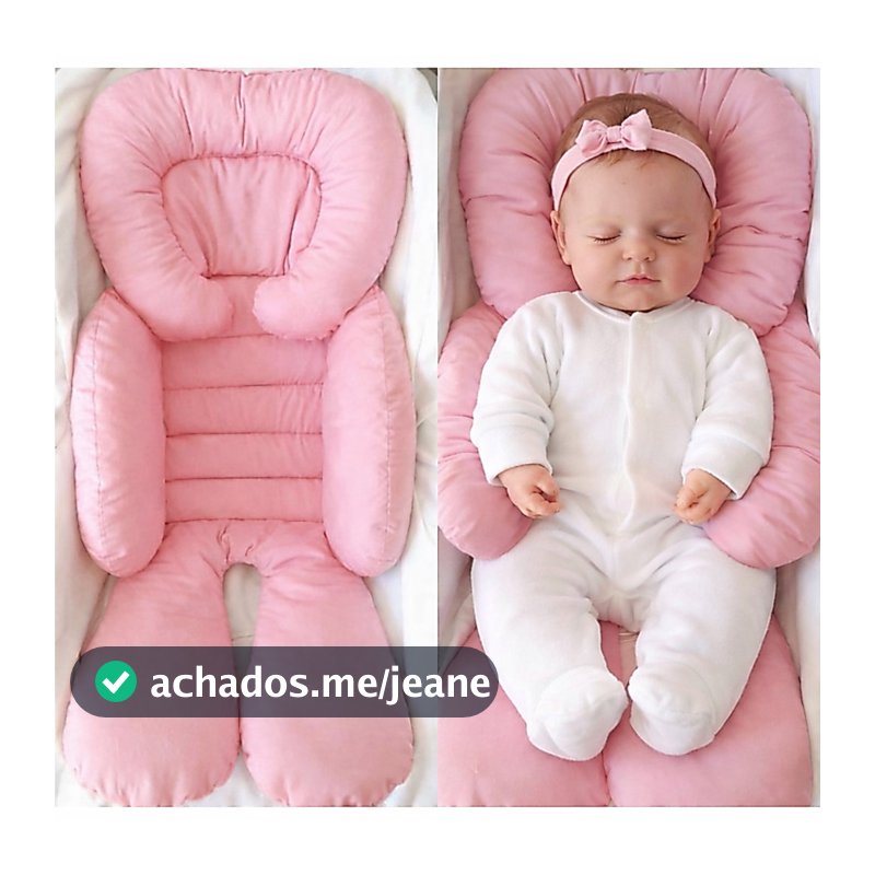 Colchonete Redutor Almofada para Bebê Conforto Apoio de Corpo Acolchoado Macio Microfibra Rosa bebe