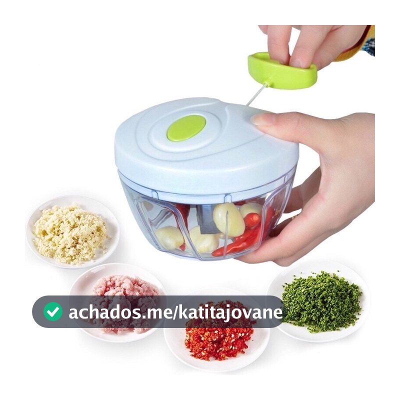 Processador Manual 400ml 3 Lâminas 111.5X8X11.5CM Alimentos Alho Triturador Multiuso