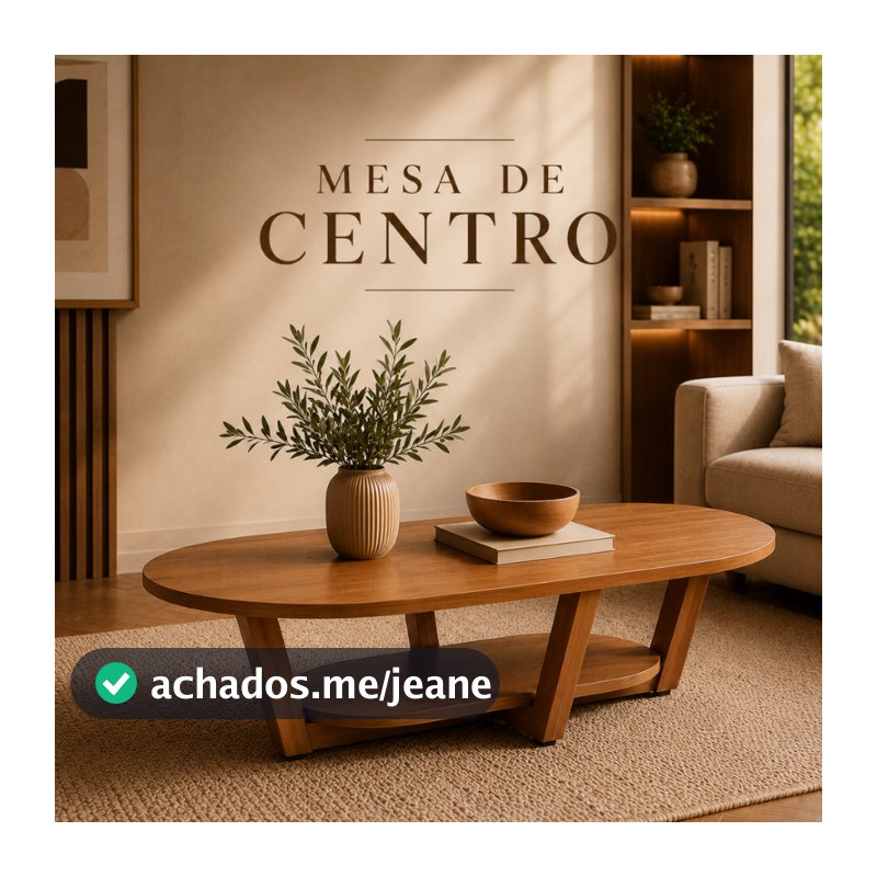 Mesa de Centro Elegance Decorativa para Sala e Recepção de Luxo com Pés em Madeira