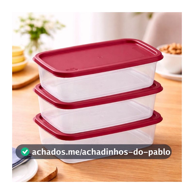 Kit 6 Pote Newlife 3L Transparente Colorido Com Tampa Hermética Organizador Alimentos Cozinha Geladeira BPA Free