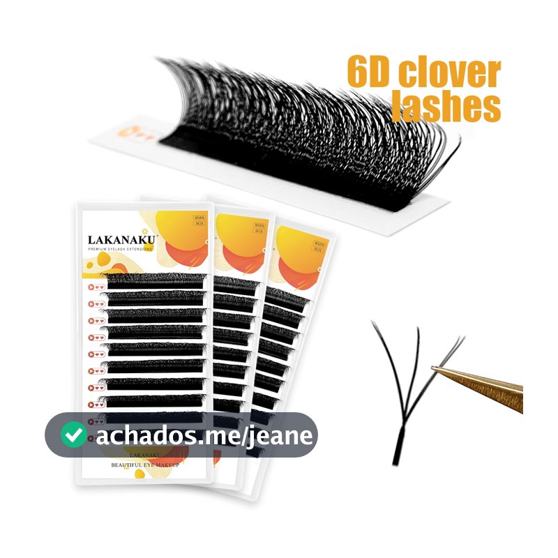 LAKANAKU 3D W Extensões De Pestanas 6D Duplas 3D