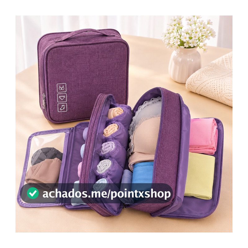 Necessaire Organizadora para Roupas Íntimas Bolsa de Viagem Porta Lingerie Organizador de Mala