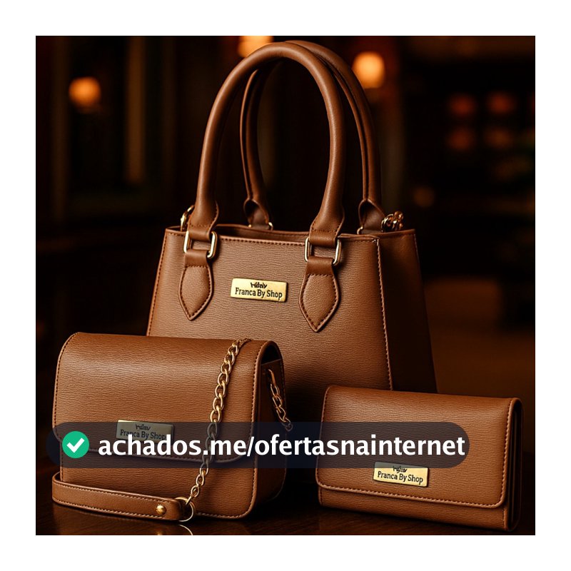 Kit 3 Peças Bolsa Feminina Media Elegante Atacado Revenda