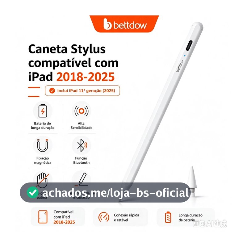BETTDOW 11th Plus Caneta Stylus para iPad Stylus Pencil Rejeição da palma 9th Gen 8th 7th 6th Pro 11 12.9 2018-2025