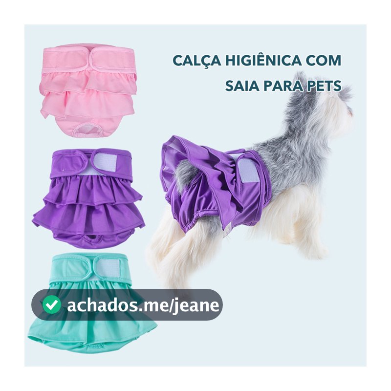 Fralda Pet Lavável Reutilizível para Cachorro com Cinto Ajustável Cinza