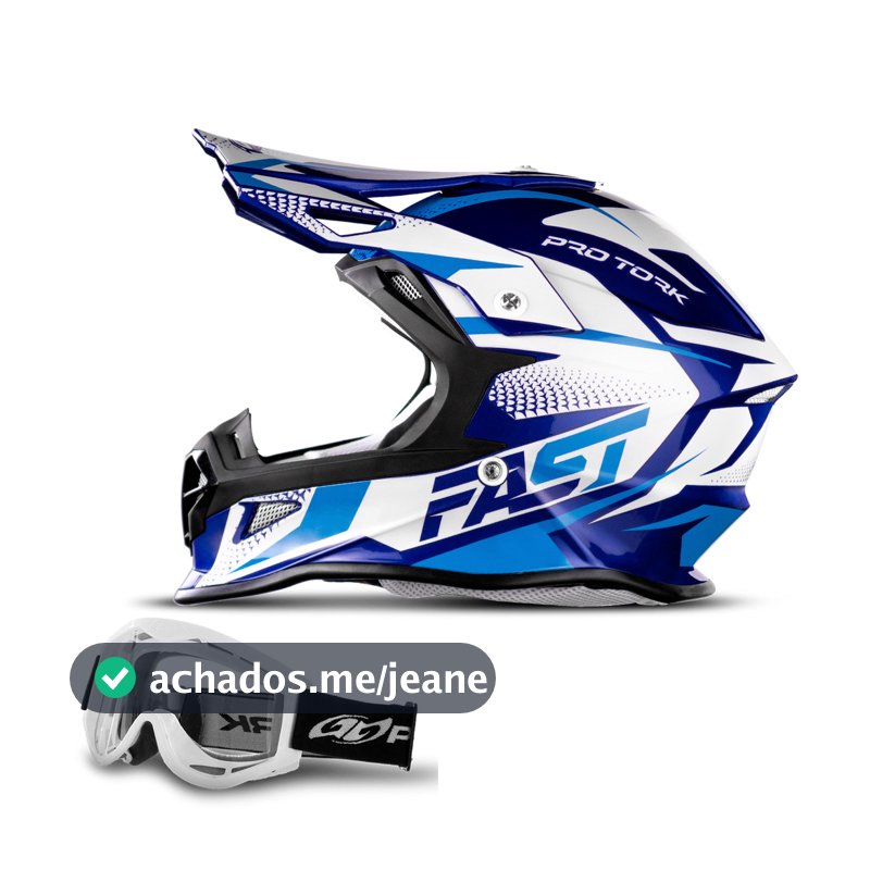 Kit Capacete Trilha Motocross Offroad Fast Tech + Oculos 788