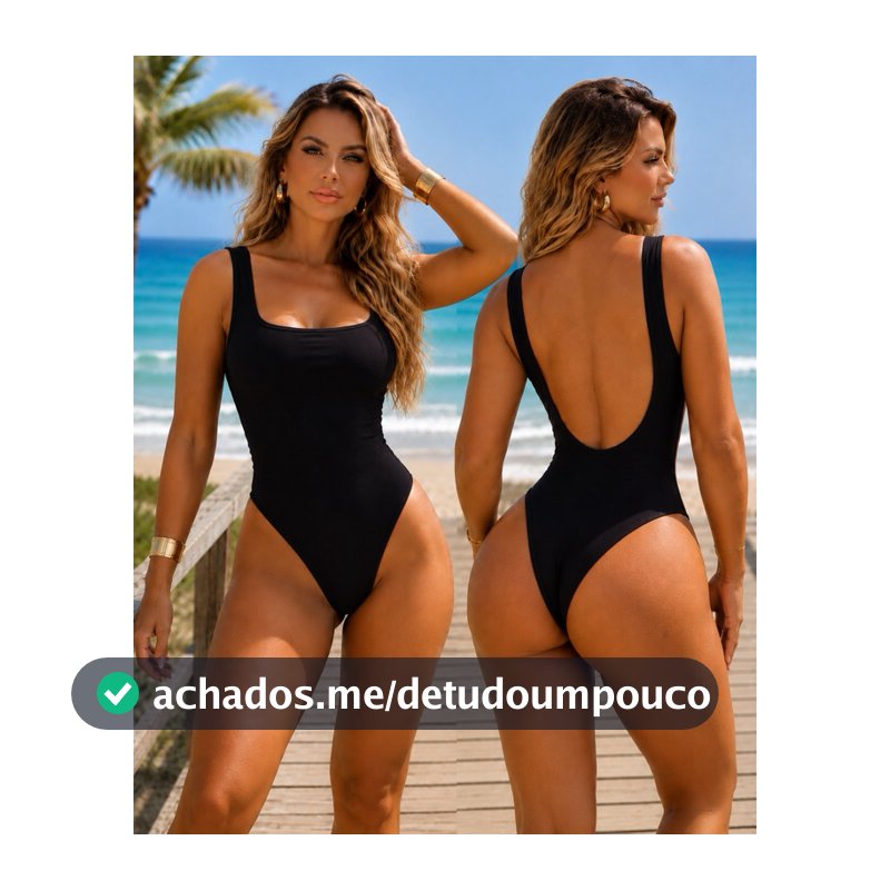 Maiô Praia Feminino Costa Nua Cavado Preto Praia Verão