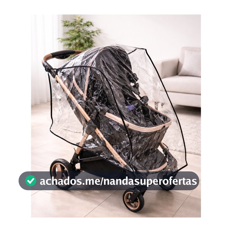 Capa de Chuva Para Carrinho de Bebê Protege de Vento Poeira Sereno Tamanho Universal Grande
