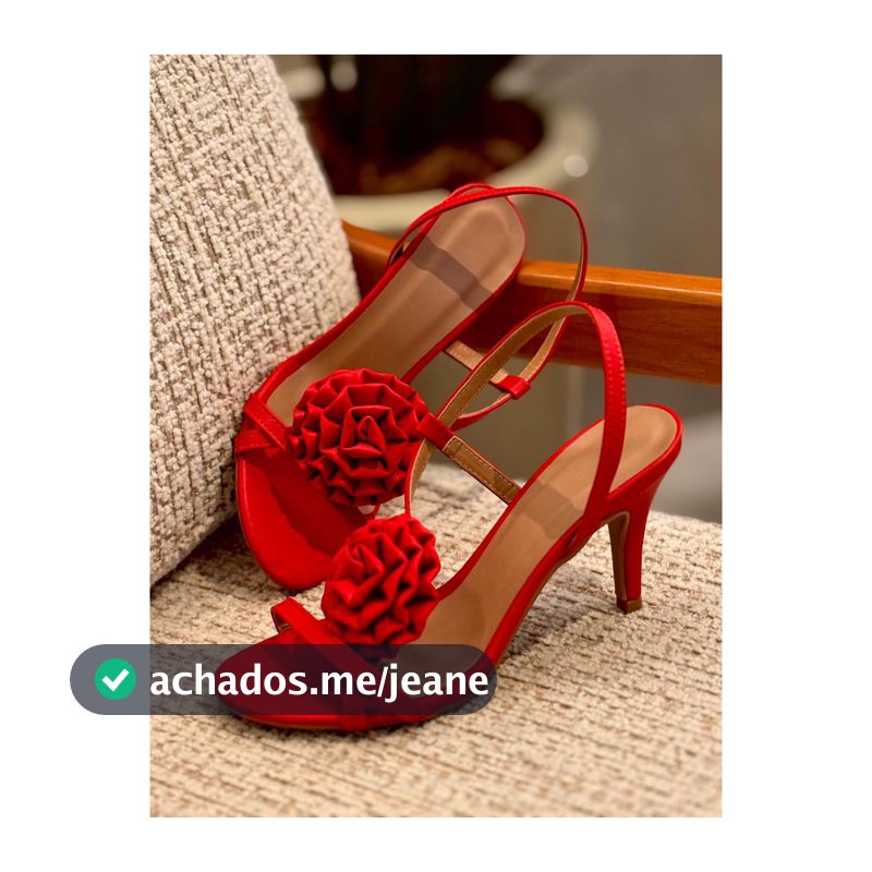 Sandália Feminina Tira Flor Rosa Strass Salto Fino Elegante Regulavel Confortavel Moda