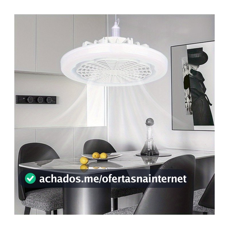 Ventilador de teto moderno com controle remoto iluminado tomada fechada de 10 polegadas