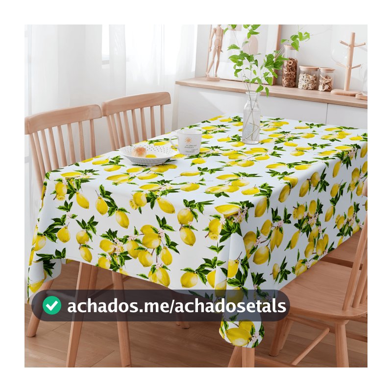 Toalha de Mesa Oxford Limão Siciliano com Estampa Exclusiva