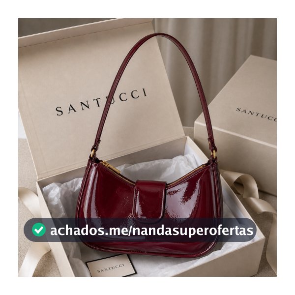 Bolsa Verniz Fecho Zíper Tote Ombro Baguete Alça Meia Lua Mão Luxo Festas Madrinha Elegante Fashion