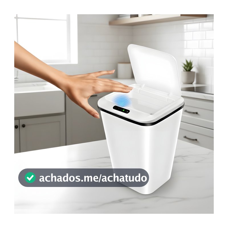 Lixeira Inteligente Com Sensor Automática Banheiro Lixeira Automática De 16 Litros Com Sensor Balde Lixo
