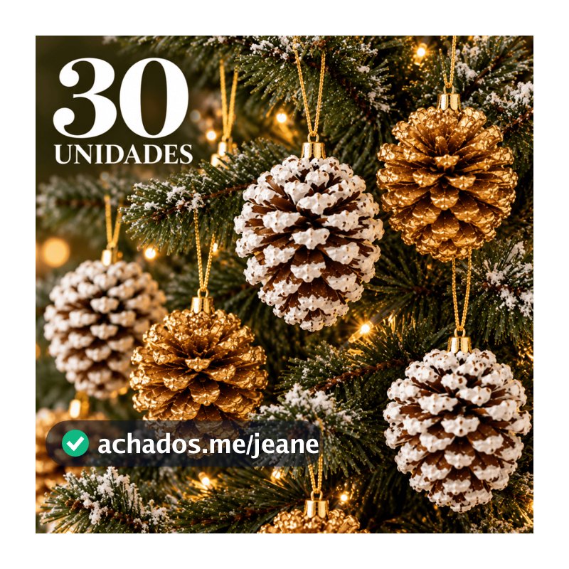 Kit 30 Pinhas Natal Enfeite Natural Decoração Pendente Artesanato Guirlanda Natalina