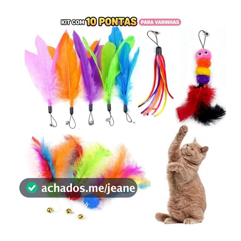 Reposição 10 pontas para varinha do Gato- penas divertidas pompom e outros