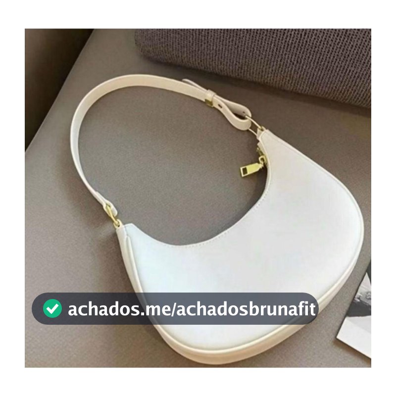 Bolsa Feminina Meia Lua Branca Pequena de Ombro Estilosa