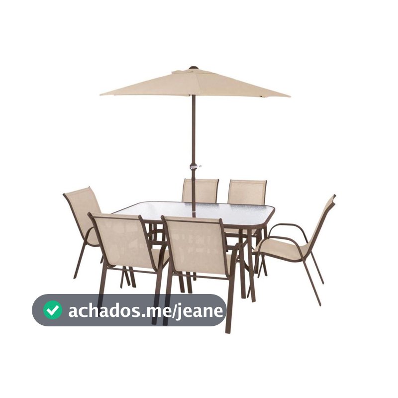 Conjunto Jardim Texas Com Mesa Guarda-sol e Cadeiras Mor