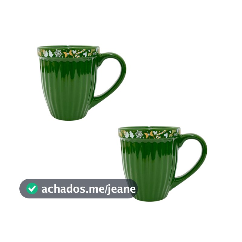 Kit 2 Canecas Itália Natal Cerâmica 390ml 2° LINHA DEFEITOS Feliz Natal Presente