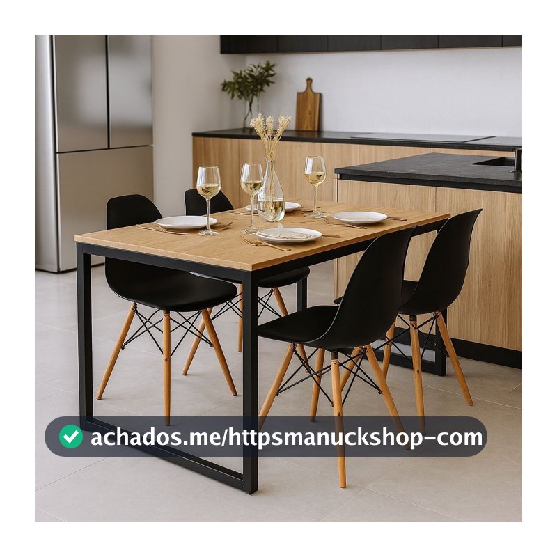 QUEIMA DE ESTOQUE - Kit Mesa de Jantar com 4 Cadeiras Eames - Ideal para Sala e Cozinha