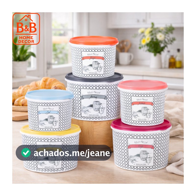 Jogo De Potes Vedados Para Cozinha 6 Peças Ideal Para Arroz Feijão Açúcar Café E Mais