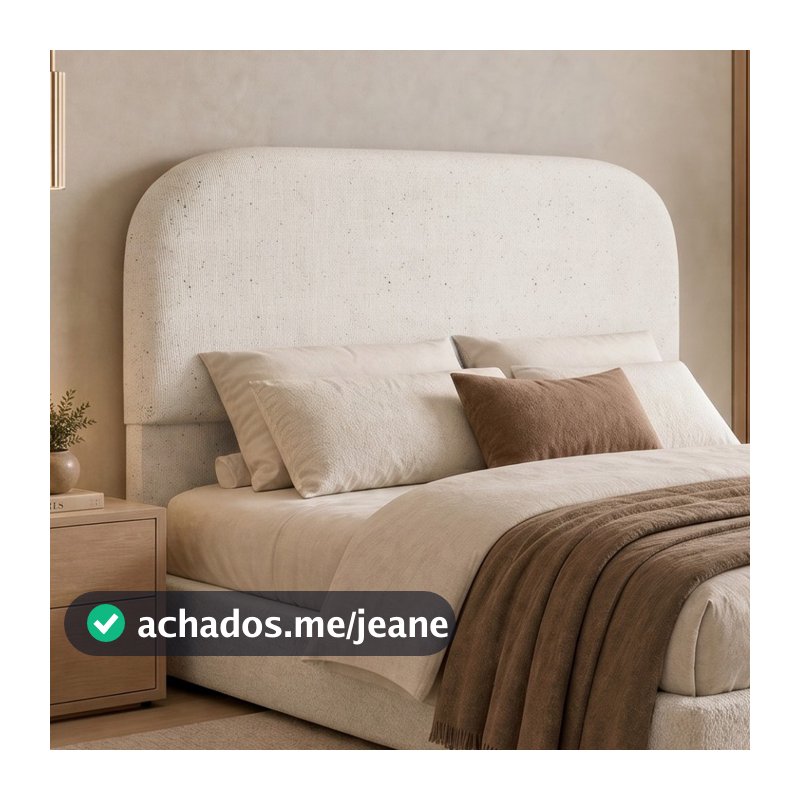 Cabeceira Cama Box Casal 140cm Orgânica Lanna W01 Linho Cru - Lyam Decor