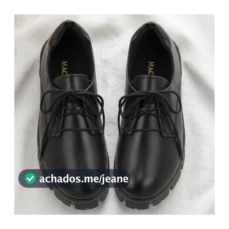 Oxford Feminino Tratorado Plataforma Cano Curto Moda Europeu com Cadarço Macerata Ref: 3001