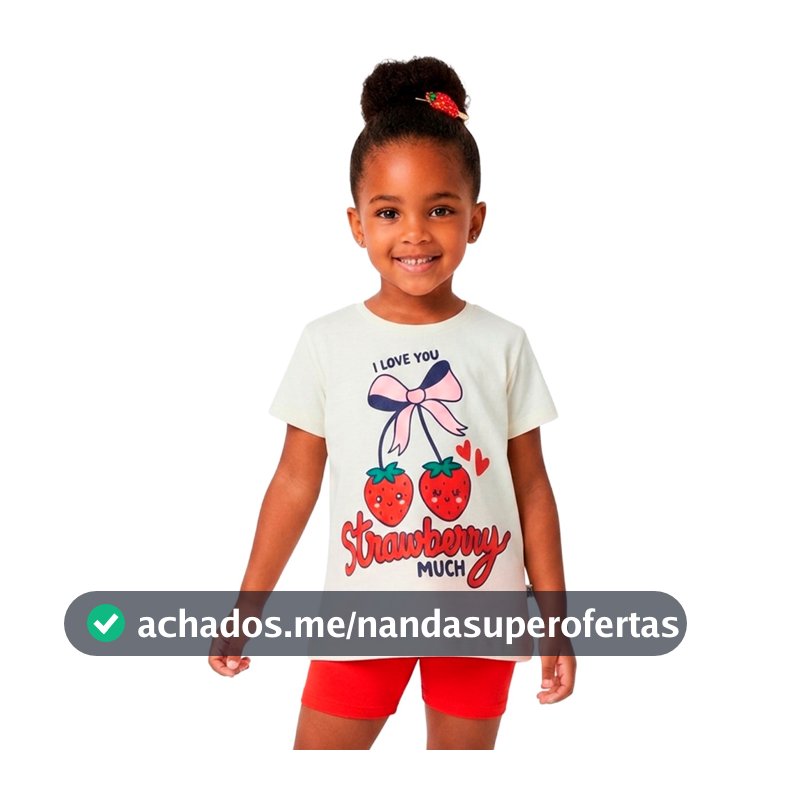 Conjunto Ciclista Infantil Menina Strawberry