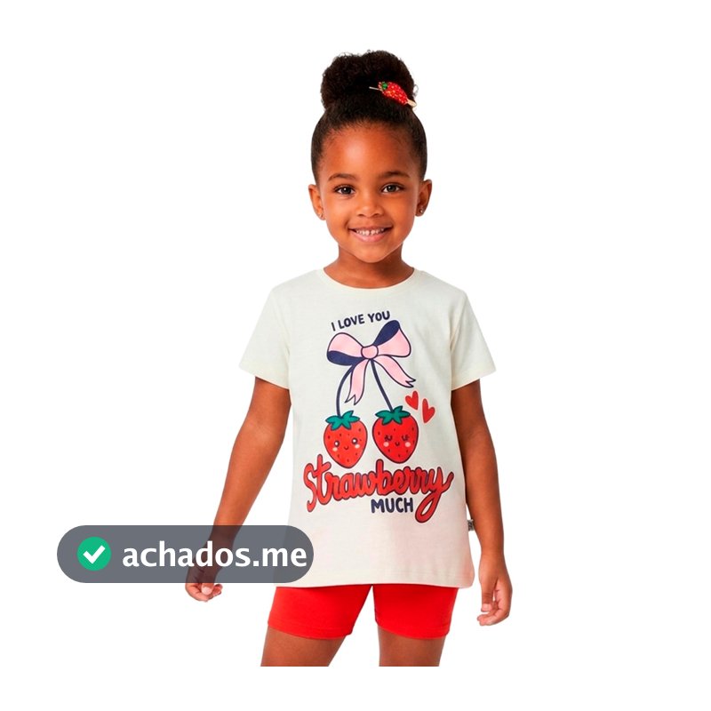 Conjunto Ciclista Infantil Menina Strawberry